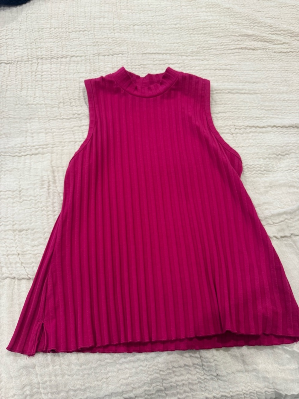 a new day Bright Magenta Ribbed Mock-Neck Tank